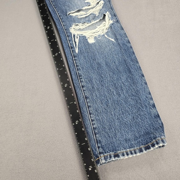 Rolla's Jeans Womens 28 High Rise Straight Distressed Button Fly Organic Cotton‎ - Picture 9 of 16